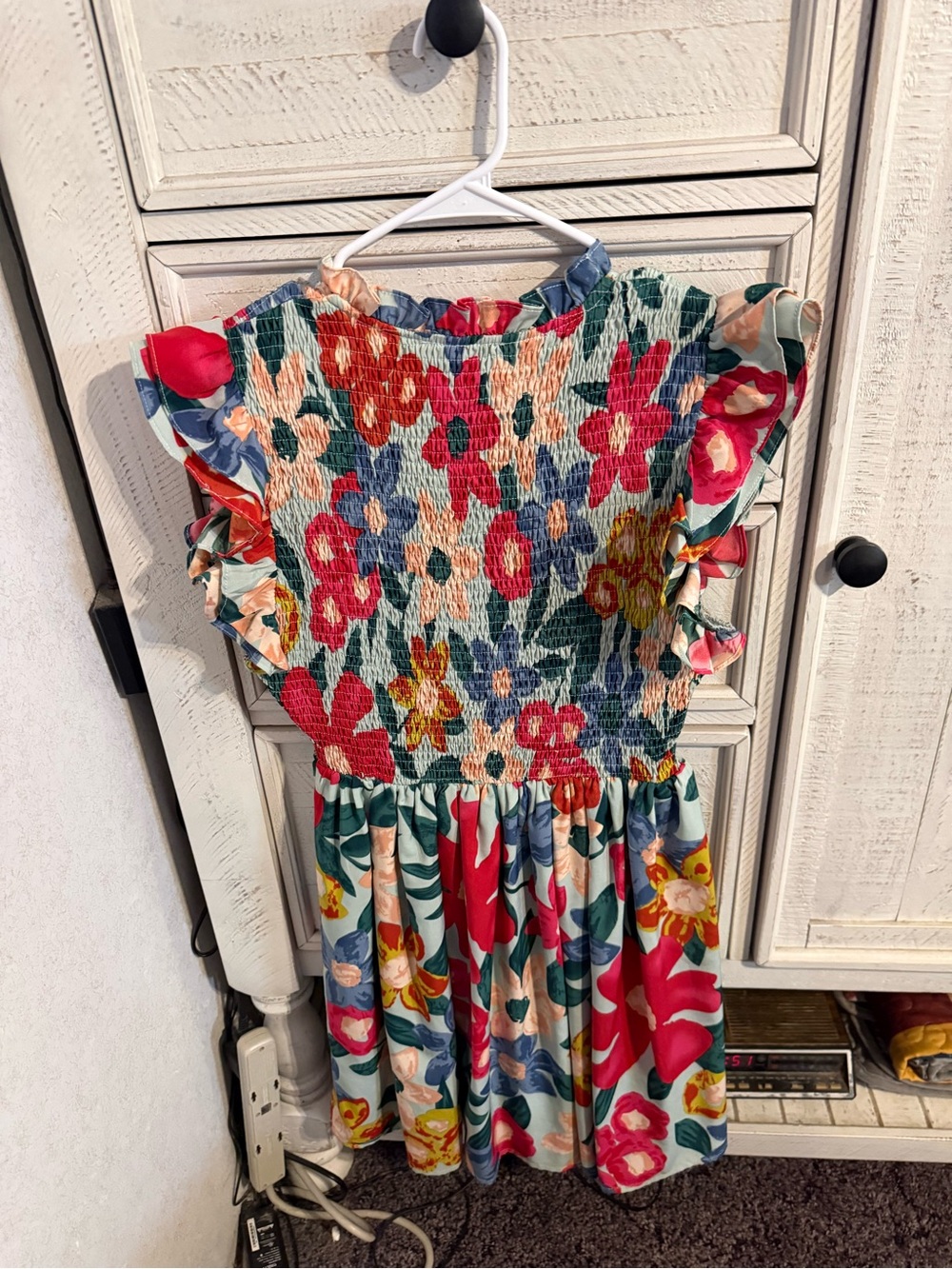 THML Multicolor Floral Smocked Mini Dress